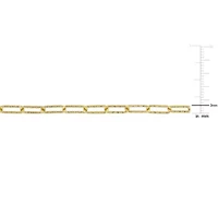 3mm Paperclip Link Bracelet in Yellow Plated Sterling SIlver-7.5 inch