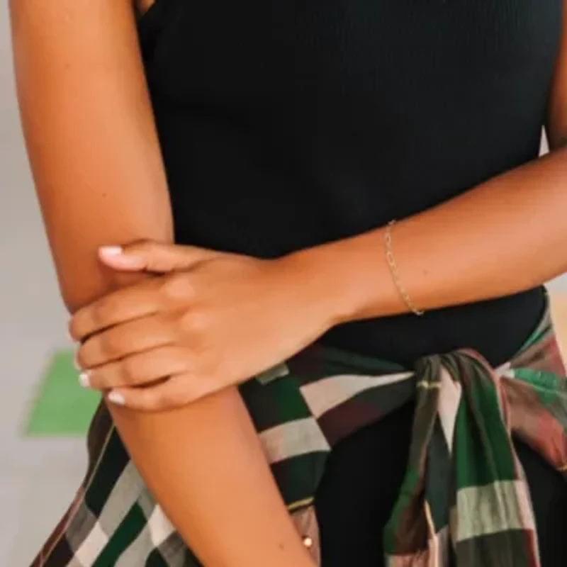 3mm Paperclip Link Bracelet in Yellow Plated Sterling SIlver-7.5 inch