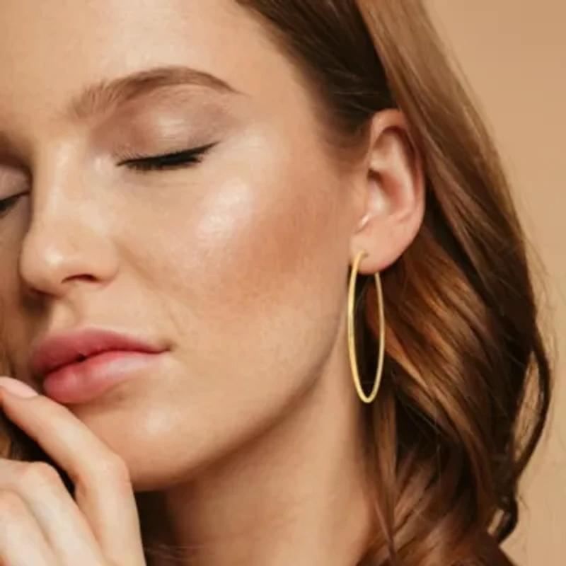 64.5mm Hoop Earrings in 10K Yellow Gold