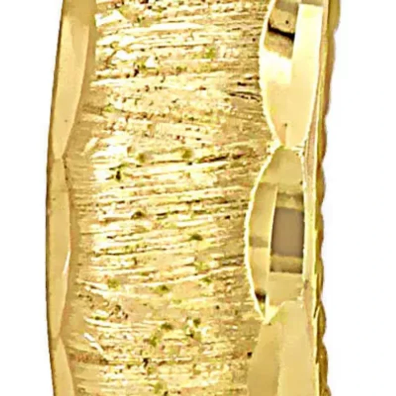 17mm Huggie Brushed Finish Earrings in 14K Yellow Gold