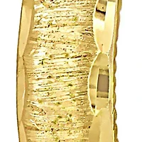 17mm Huggie Brushed Finish Earrings in 14K Yellow Gold