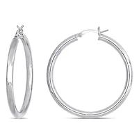 40mm Hoop Earrings in 10K White Gold