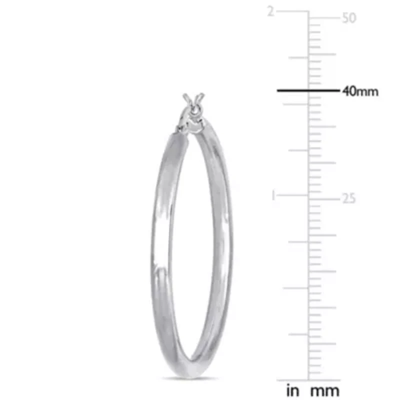 40mm Hoop Earrings in 10K White Gold