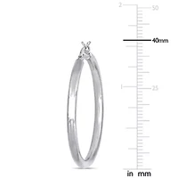 40mm Hoop Earrings in 10K White Gold