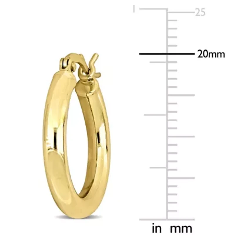 20x3mm Hoop Earrings in 10K Yellow Gold