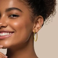 40x2mm Hoop Earrings in 10K White Gold