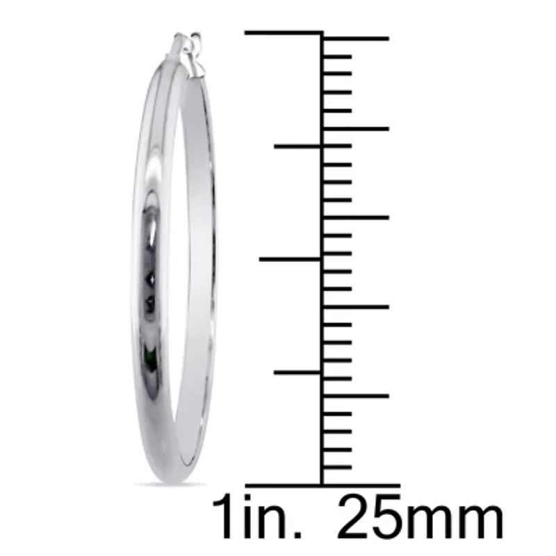 25mm Polished Hoop Earrings in 10K White Gold