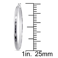 25mm Polished Hoop Earrings in 10K White Gold