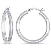 30mm Hoop Earrings in 10K White Gold