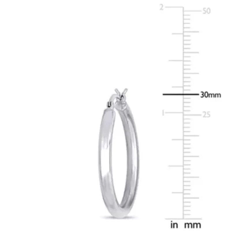 30mm Hoop Earrings in 10K White Gold