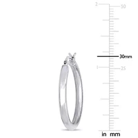 30mm Hoop Earrings in 10K White Gold