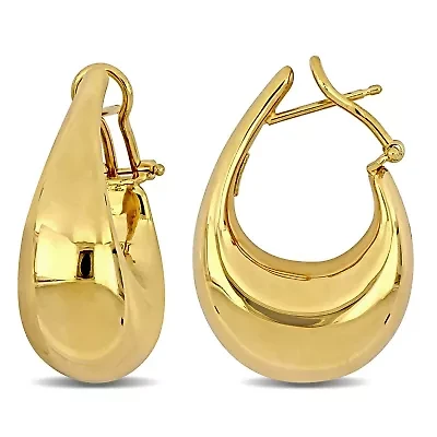 Puffed Hoop Earrings in 14K Yellow Gold