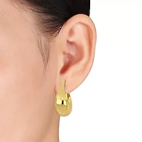 Puffed Hoop Earrings in 14K Yellow Gold