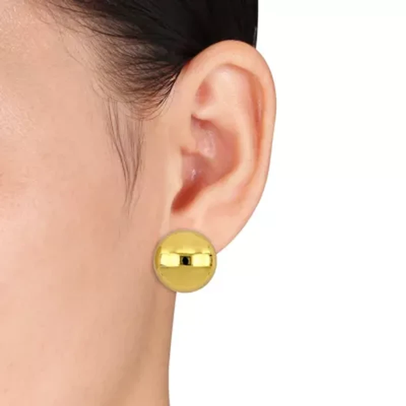 20mm Round Design Earrings in 14K Yellow Gold