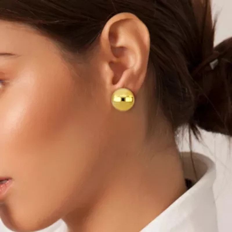 20mm Round Design Earrings in 14K Yellow Gold