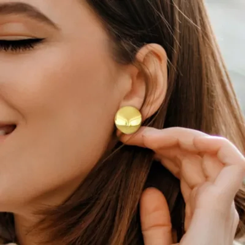 23mm Fancy Round Earrings in 14K Yellow Gold