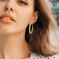 36x49mm Oval Hoop Earrings in 14K Yellow Gold