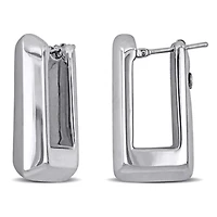 28mm Square Hoop Earrings in 14K White Gold