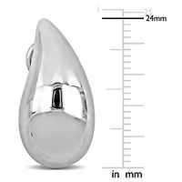 24mm Tear Drop Design Earrings in 14K White Gold