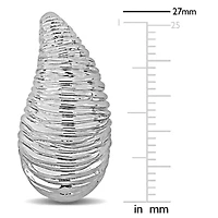 27mm Tear Drop Design Earrings in 14K White Gold