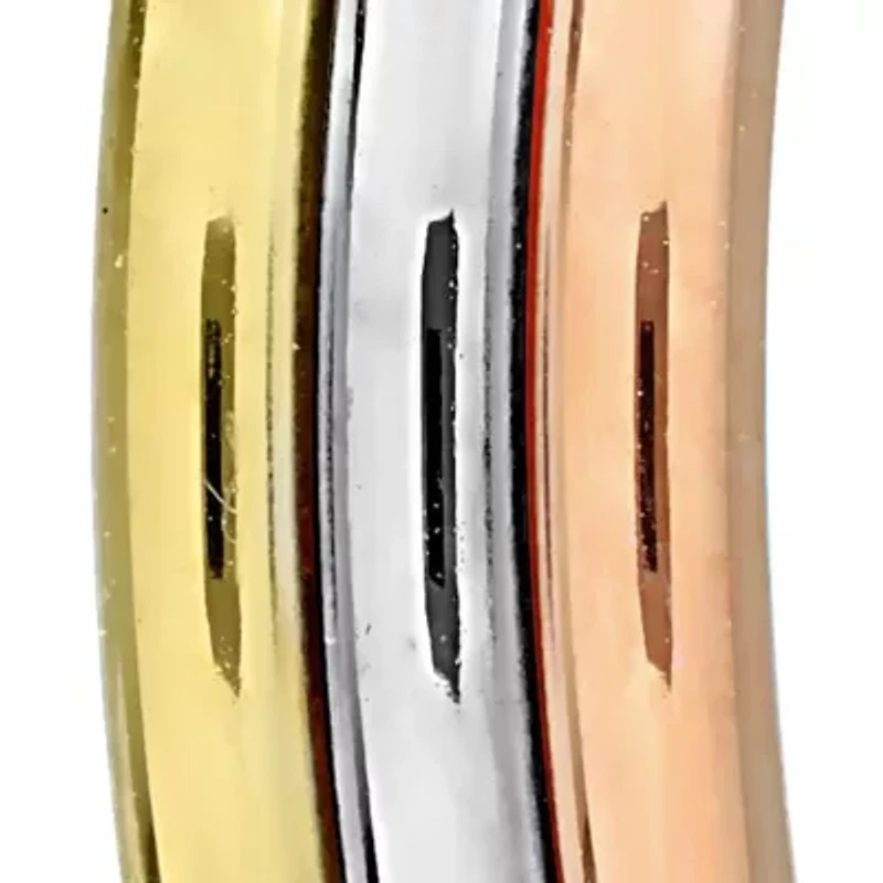 18mm Triple-Row Hoop Earrings in 14K 3-Tone Gold