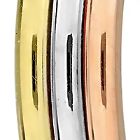 18mm Triple-Row Hoop Earrings in 14K 3-Tone Gold