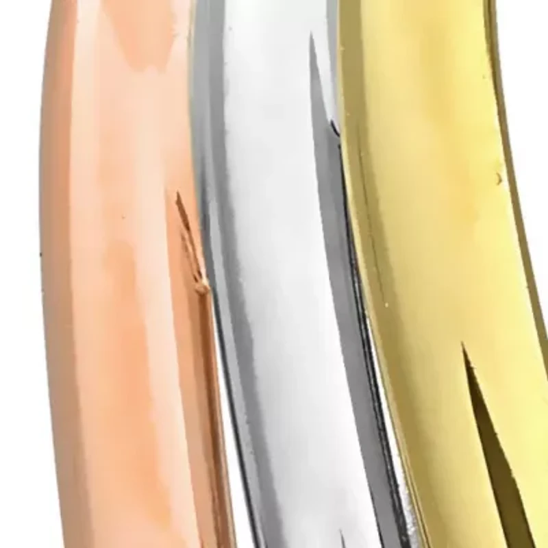 Triple Oval Twist Hoop Earrings in 10K 3-Tone Gold