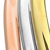 Triple Oval Twist Hoop Earrings in 10K 3-Tone Gold