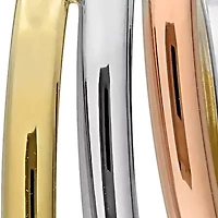 Triple Layered Hoop Earrings in 10K 3-Tone Gold