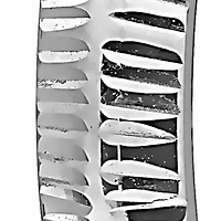 19mm Hoop Wide Ribbed Earrings in 10K White Gold