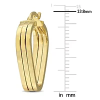 Triple V-Shape Hoop Earrings in 10K Yellow Gold