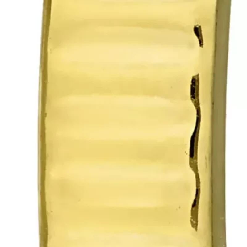 23mm Ribbed Hoop Earrings in 10K Yellow Gold