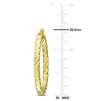 34mm Twist Hoop Earrings in 10K Yellow Gold
