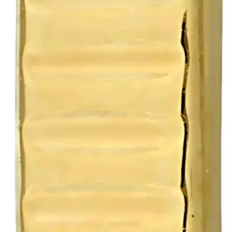 Ribbed Rounded Rectangle Hoop Earrings in 10K Yellow Gold