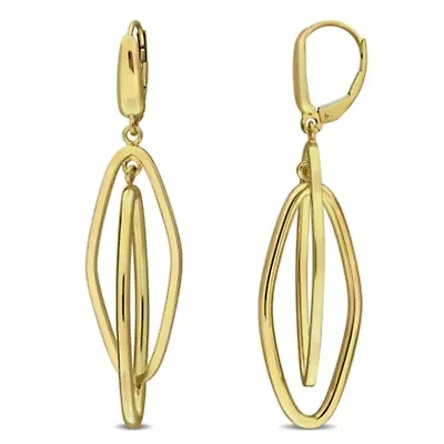 Interconnected Lozenge Drop Earrings in 10K Yellow Gold
