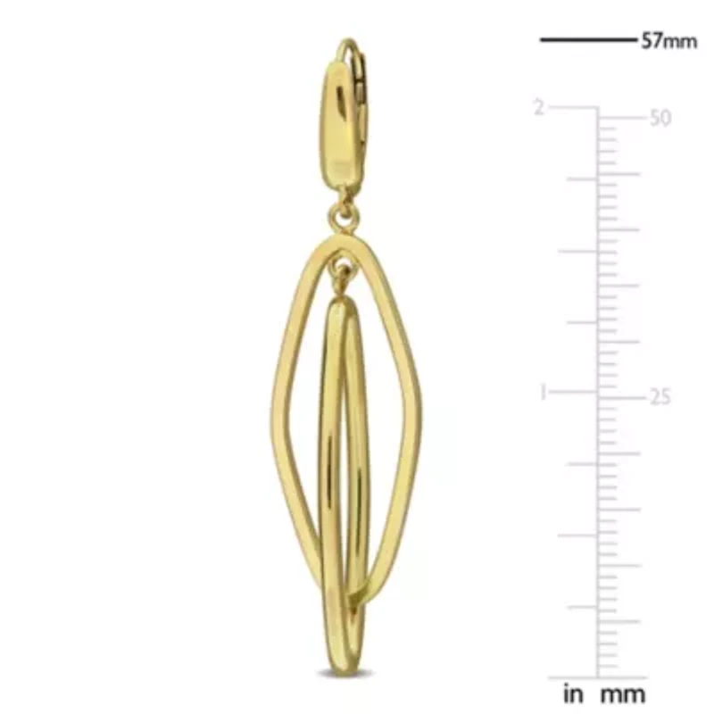 Interconnected Lozenge Drop Earrings in 10K Yellow Gold