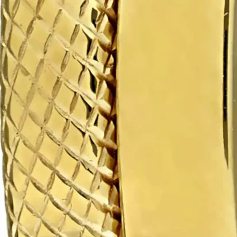 23mm Half-Textured Hoop Earrings in 10K Yellow Gold