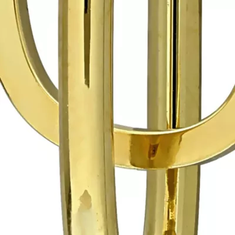 Interconnected Rounded Rectangle Drop Earrings in 10K Yellow Gold