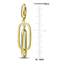 Interconnected Rounded Rectangle Drop Earrings in 10K Yellow Gold