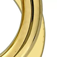 Double Open Circle Drop Earrings in 10K Yellow Gold