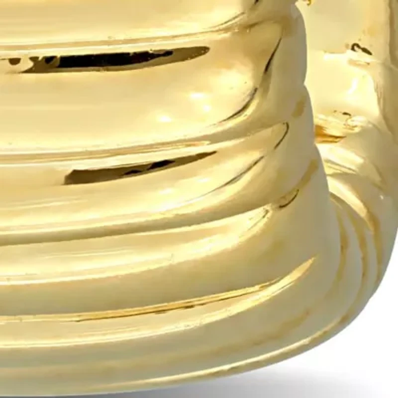 18mm Semi-Hoop Ribbed Earrings in 14K Yellow Gold