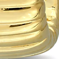 18mm Semi-Hoop Ribbed Earrings in 14K Yellow Gold