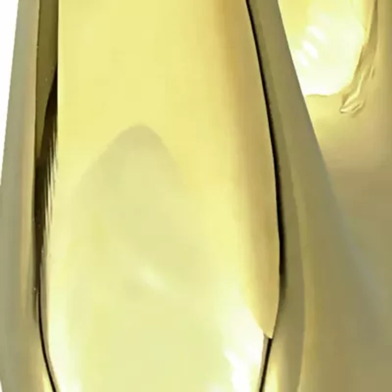 42mm Long Oval Drop Hoop Earrings in 14K Yellow Gold