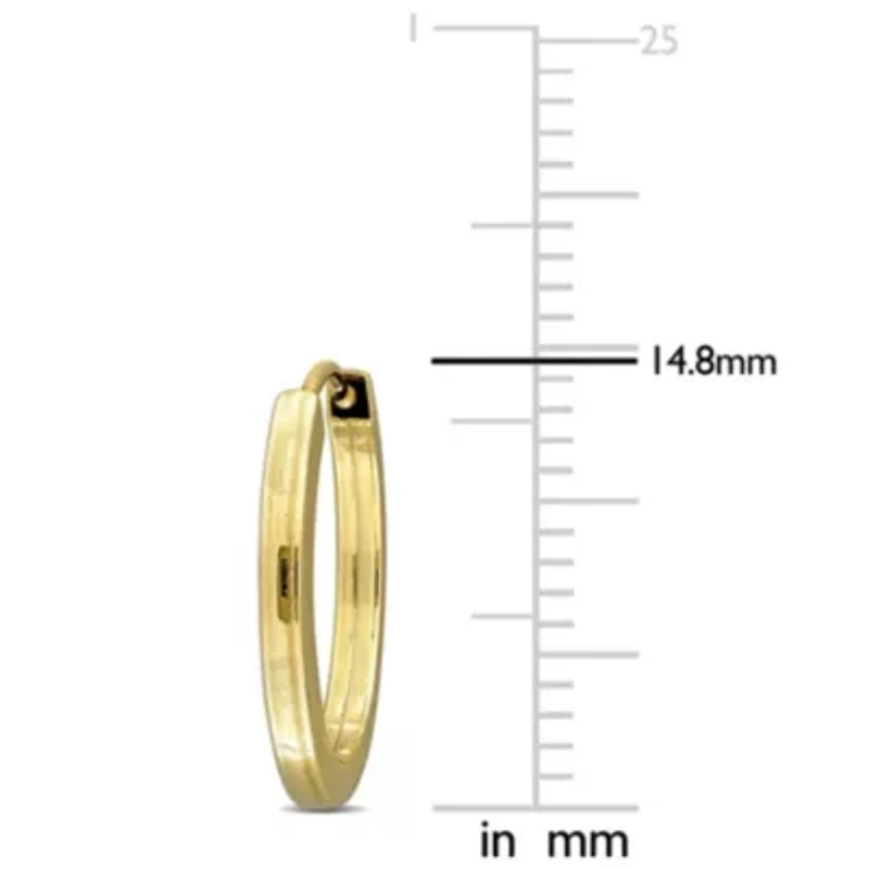 14.8mm Square Tube Hoop Earrings in 14K Yellow Gold