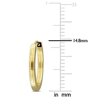 14.8mm Square Tube Hoop Earrings in 14K Yellow Gold