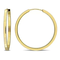 25.4mm Square Tube Hoop Earrings in 14K Yellow Gold