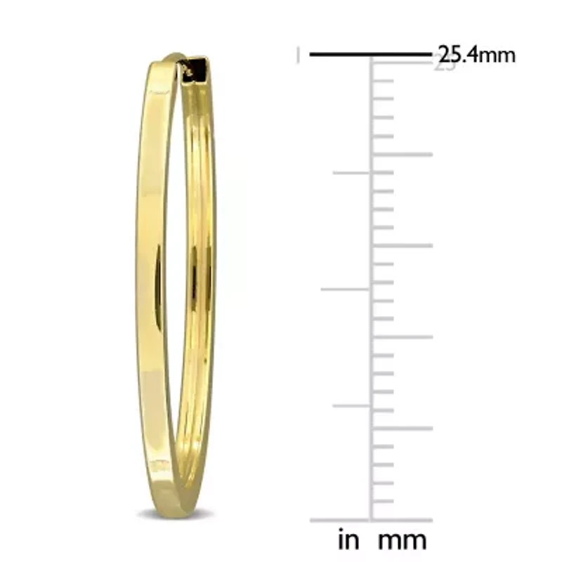 25.4mm Square Tube Hoop Earrings in 14K Yellow Gold
