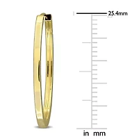 25.4mm Square Tube Hoop Earrings in 14K Yellow Gold