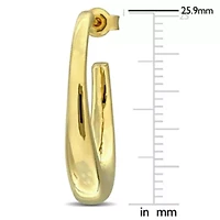 Puffed Oval Hoop Earrings in 14K Yellow Gold