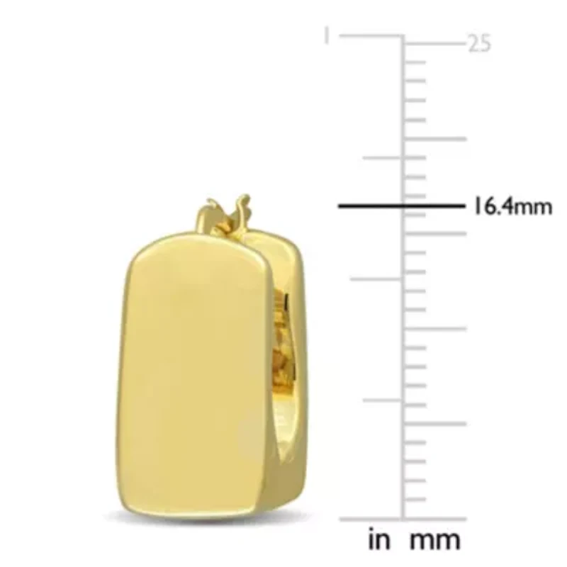 Wide Square Hoop Earrings in 14K Yellow Gold